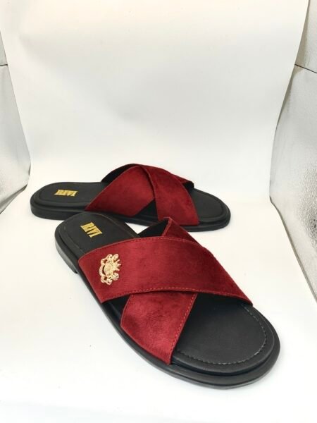 Cross Strap Velvet Phoenix Slides