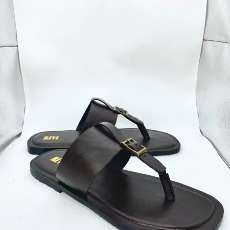 Belt Buckle Casual Slippers (Coffee Brown)