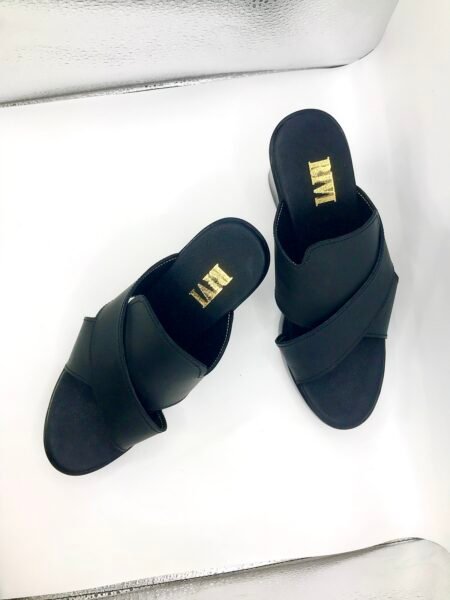 Cross Strap Platform Dress Slippers