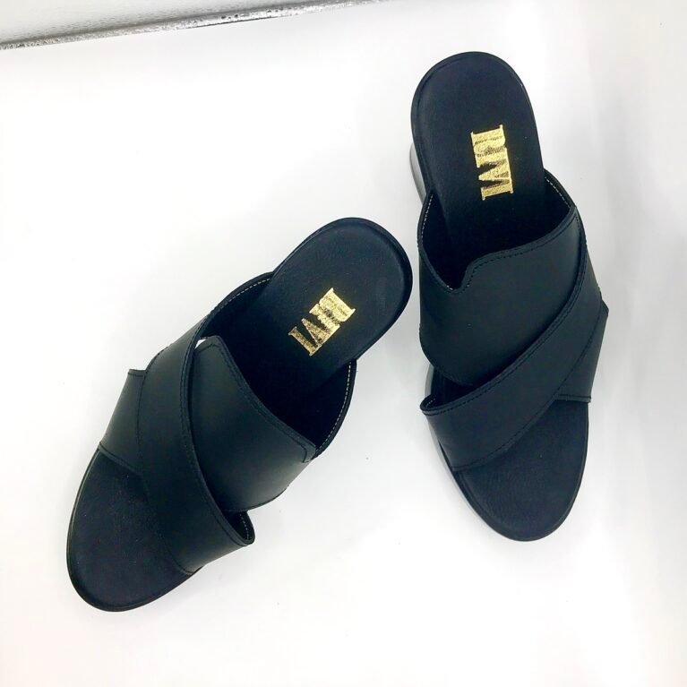 Cross Strap Platform Dress Slippers