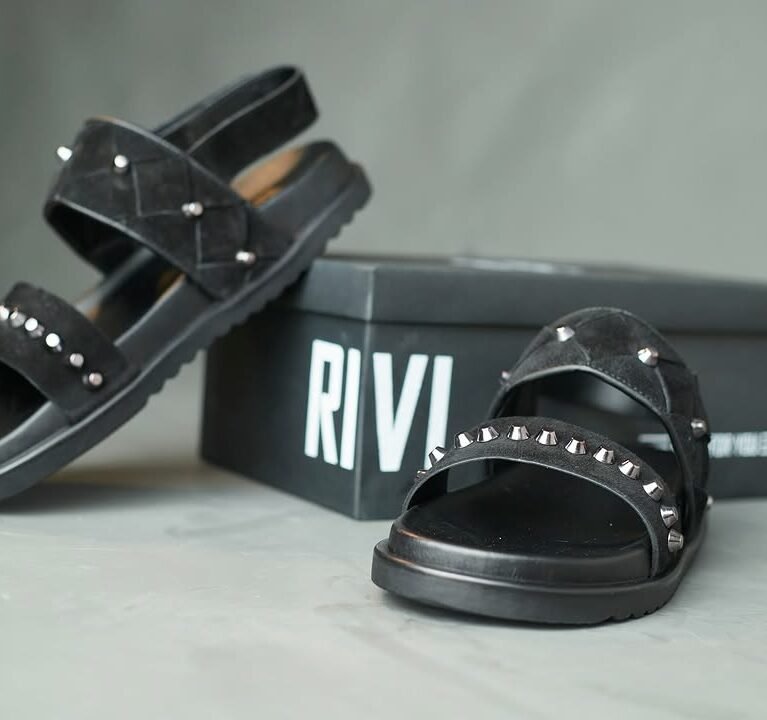 Studded Slingback Platform Sandals