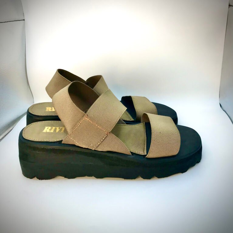 Stretch Strap Wedge Sandal