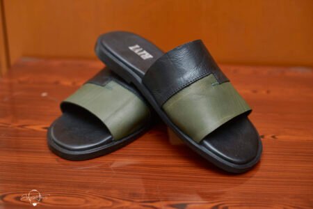 Adine Slides {Black & Army Green}