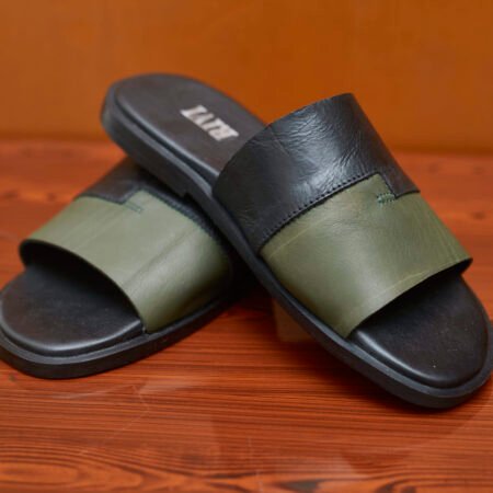 Adine Slides {Black & Army Green}