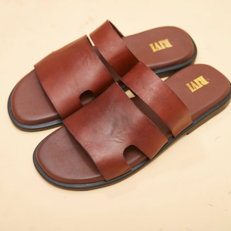 H-Band Double Strap Slides (Brown)