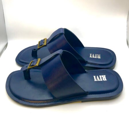 Belt Buckle Casual Slippers (Navy Blue)